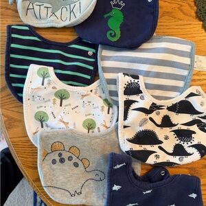 Assorted Baby Bib Set - Blue, Green, Gray